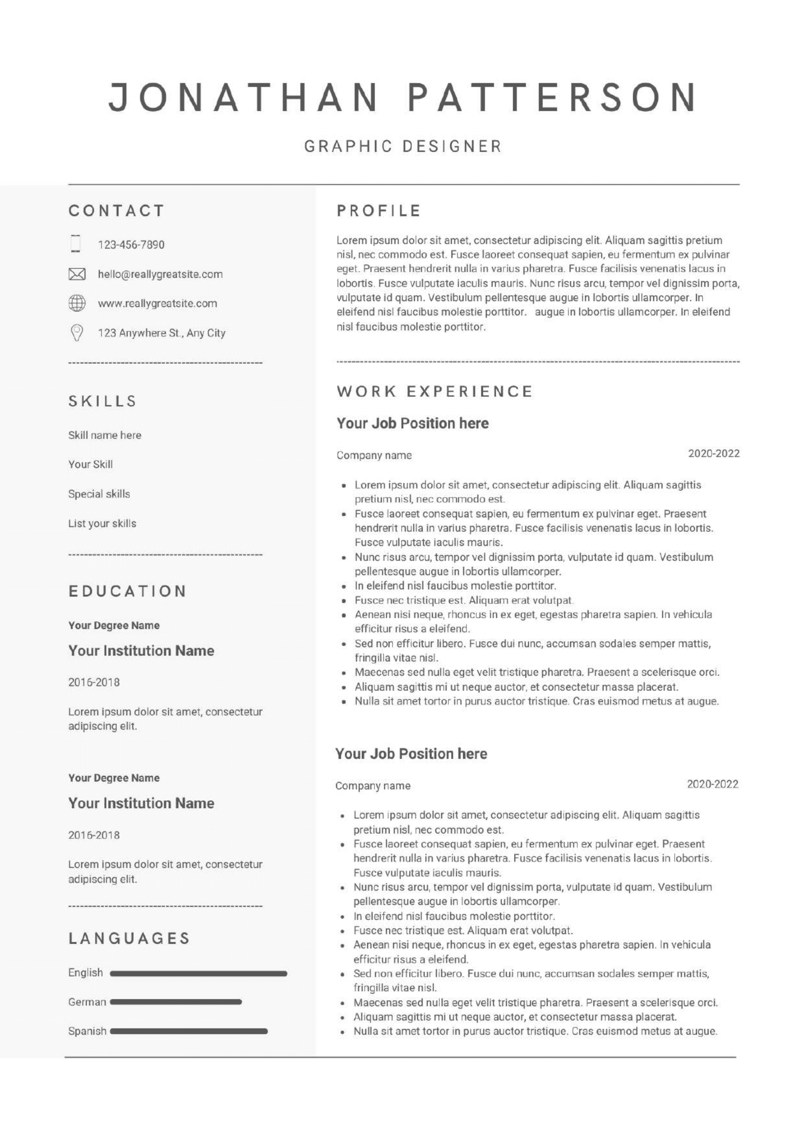 resume sample